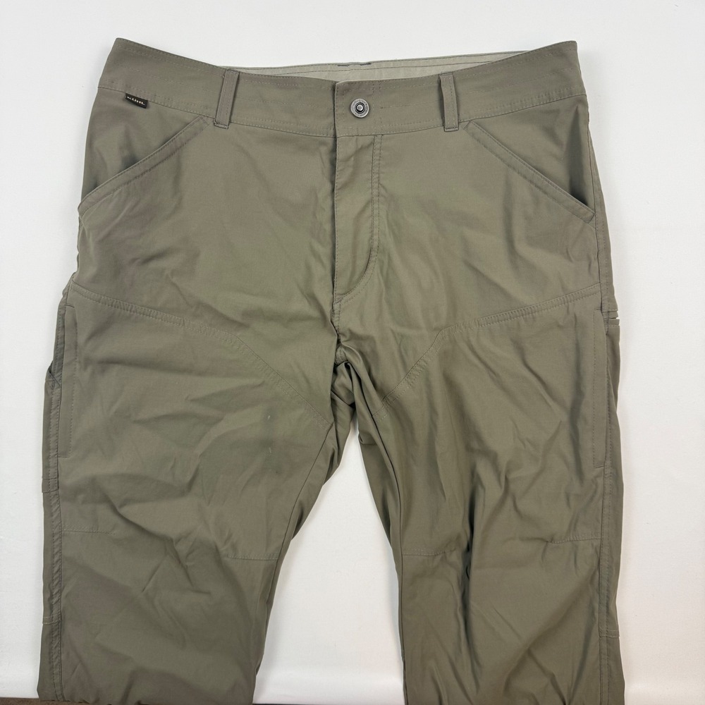 Kuhl Deceptr Mens 36x30 Hiking Pants Dark Khaki Olive Technical Stretch Nylon